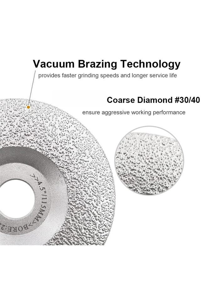 يُسلِّم قرص تجليخ ماسي محدب ملحوم بالتفريغ الهوائي، مناسب للجرانيت والرخام والحديد والفولاذ والبناء، يناسب محورًا بقطر 100 مم - Image 4